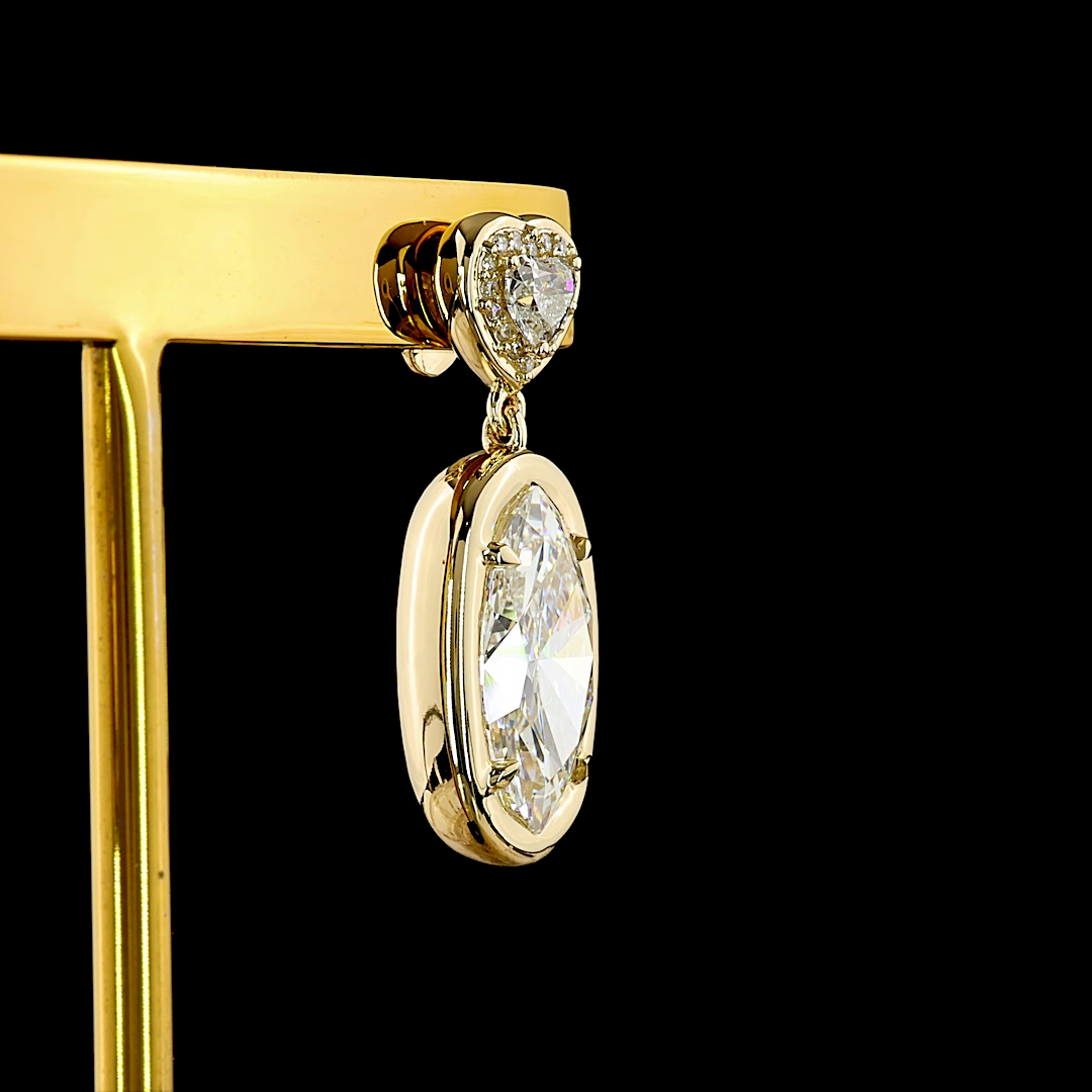 5.63 CTTW Marquise Lab Grown Diamond Hanging Earring Size 25.55 (F Color and VS1 Clarity)