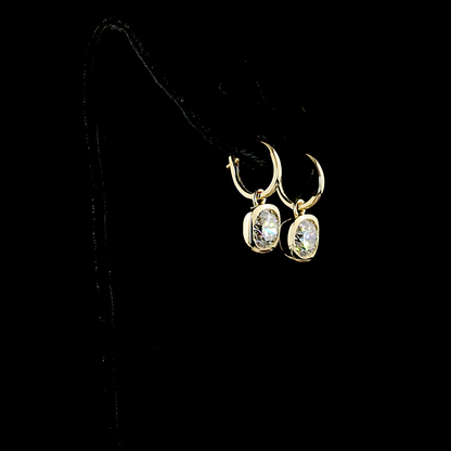 4.02 CTTW Round Lab Diamond Hanging Earring (F Color and VS1 Clarity)