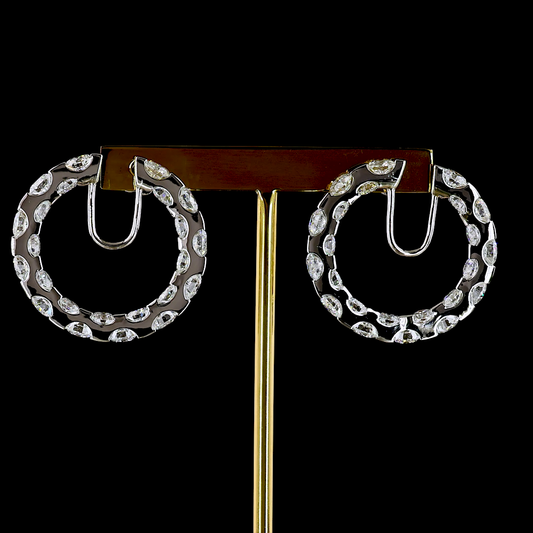12.25 CTTW Round Lab Diamond Huggies Earring (E Color and VS1 Clarity)