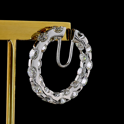 12.25 CTTW Round Lab Diamond Huggies Earring (E Color and VS1 Clarity)