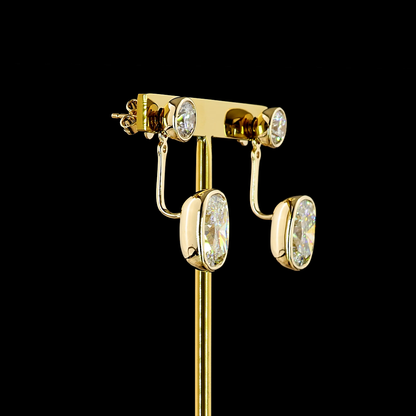 12.47 CTTW Cushion Brilliant Lab Grown Diamond Hanging Earring Size 26.4 (F Color and VVS2 Clarity)
