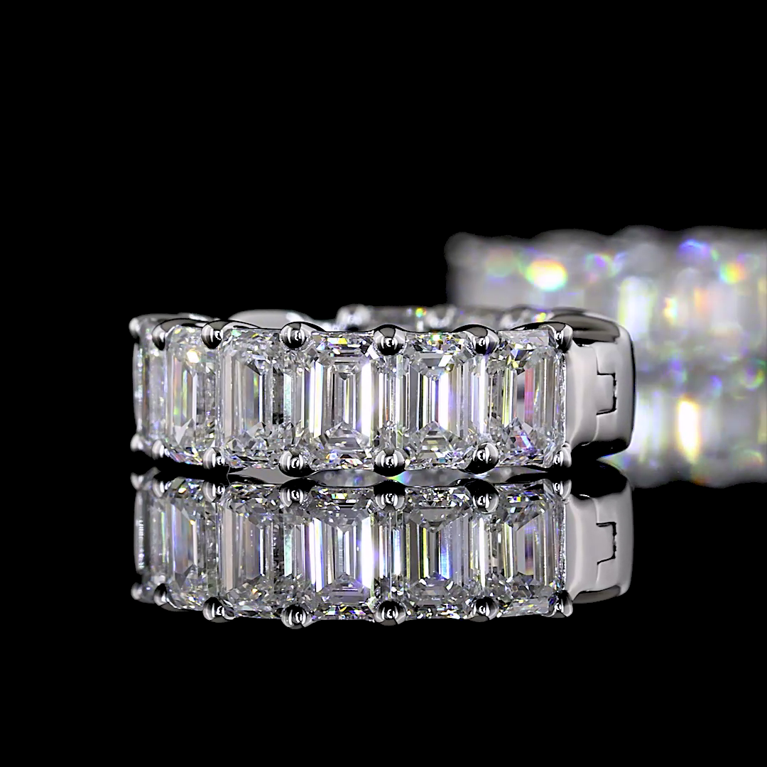 2.96 CTTW Emerald Lab Diamond Huggies Earring (E Color and VS1 Clarity)