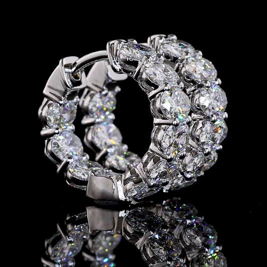 3.53 CTTW Oval Lab Diamond Huggies Earring (E Color and VS1 Clarity)