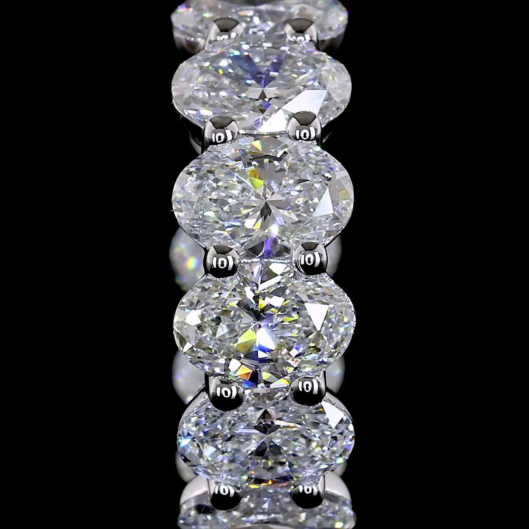 3.53 CTTW Oval Lab Grown Diamond Huggies Earring 15.35mm (E Color and VS1 Clarity)