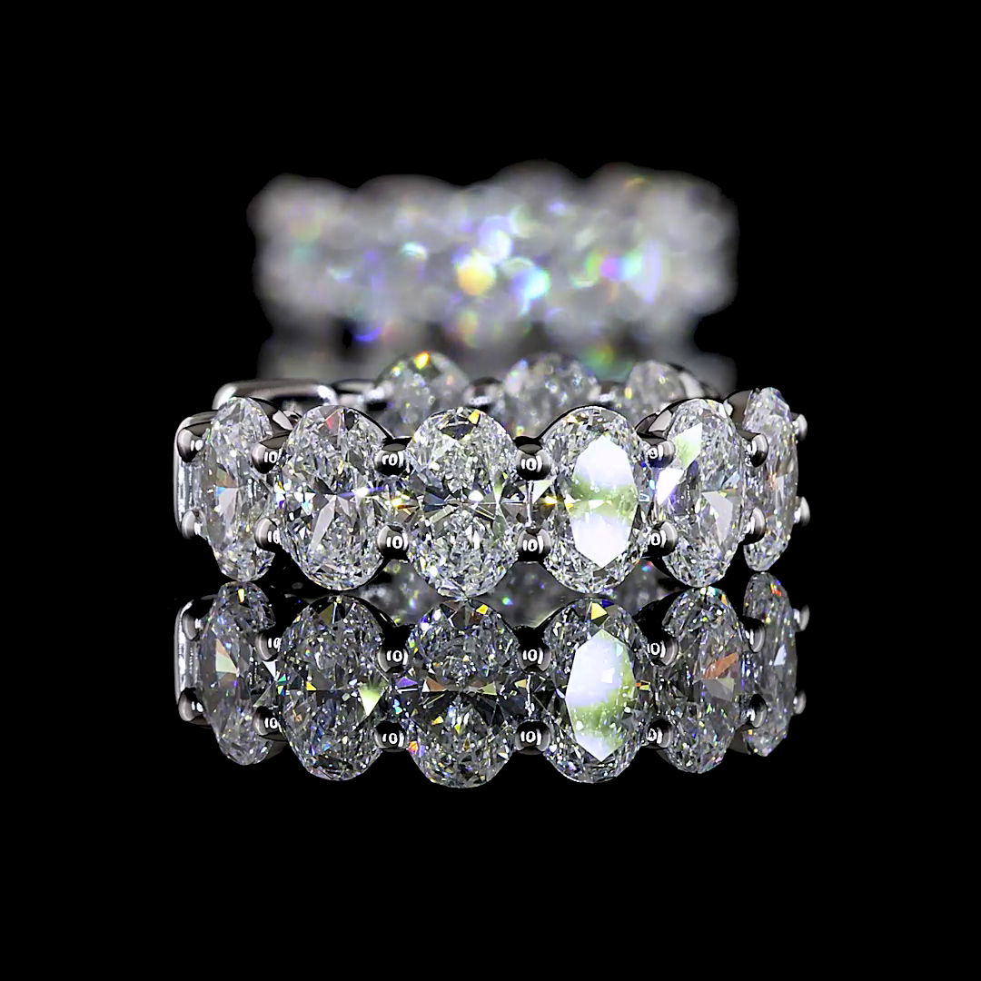 3.53 CTTW Oval Lab Grown Diamond Huggies Earring 15.35mm (E Color and VS1 Clarity)