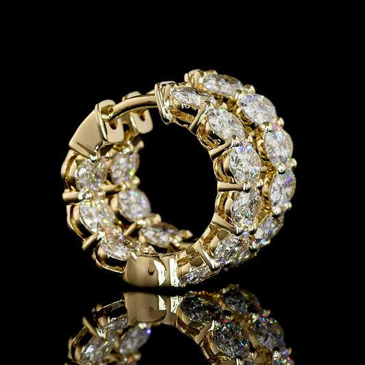 3.56 CTTW Oval Lab Diamond Huggies Earring (E Color and VS1 Clarity)