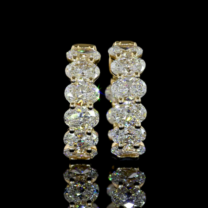 3.56 CTTW Oval Lab Diamond Huggies Earring (E Color and VS1 Clarity)