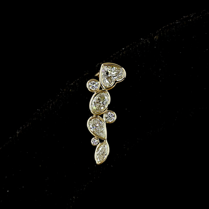 1.28 CTTW MIX Lab Diamond Crawler Earring (E Color and VS1 Clarity)