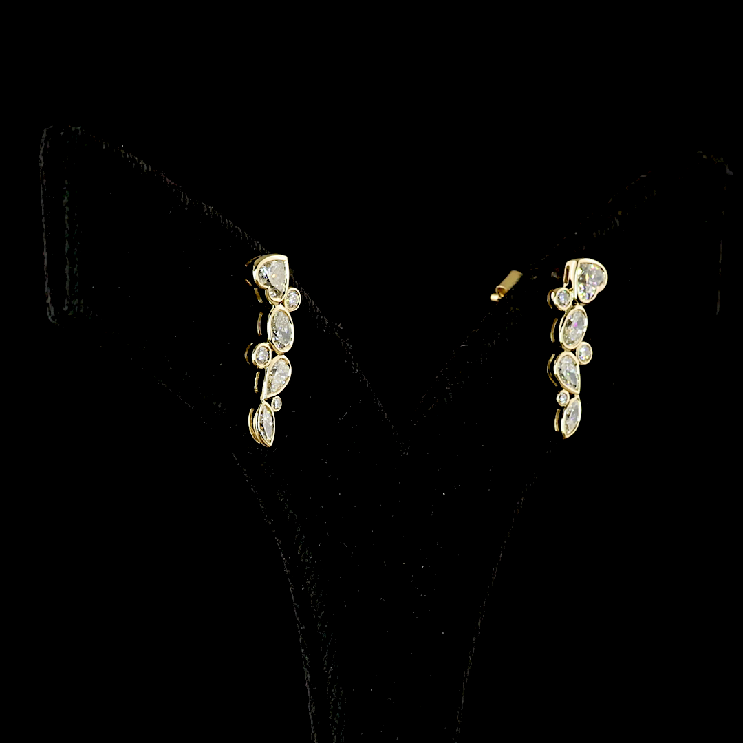 1.28 CTTW MIX Lab Diamond Crawler Earring (E Color and VS1 Clarity)