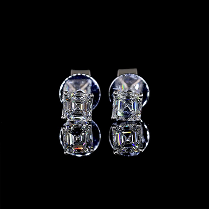0.55 CTTW Asscher Lab Diamond Studs Earring (E Color and VS1 Clarity)