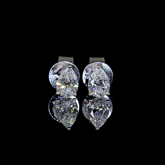 0.53 CTTW Pear Lab Diamond Martini Earring (E Color and VS1 Clarity)