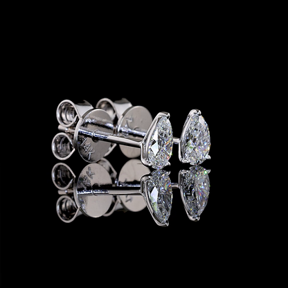 0.53 CTTW Pear Lab Diamond Martini Earring (E Color and VS1 Clarity)
