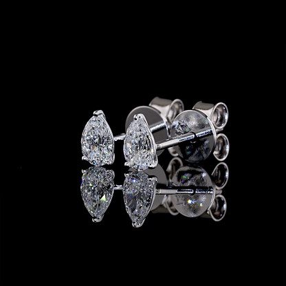 0.53 CTTW Pear Lab Diamond Martini Earring (E Color and VS1 Clarity)