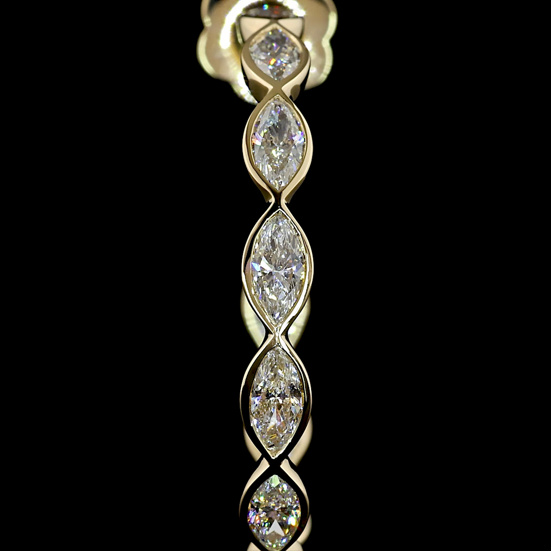3.10 CTTW Marquise Natural Diamond C Hoops Earring Size 30.7 (E Color and SI1 Clarity)
