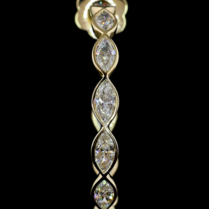 3.10 CTTW Marquise Natural Diamond C Hoops Earring Size 30.7 (E Color and SI1 Clarity)