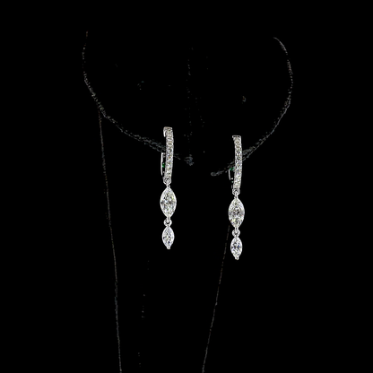 1.07 CTTW Marquise Lab Diamond Hanging Earring (G-H Color and SI1 Clarity)