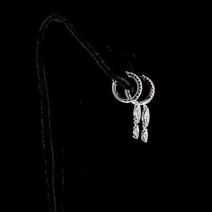 1.07 CTTW Marquise Lab Diamond Hanging Earring (G-H Color and SI1 Clarity)