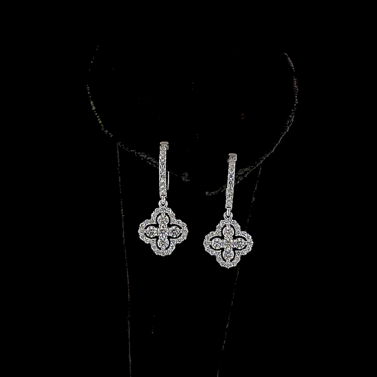 1.05 CTTW Round Lab Diamond Hanging Earring (H Color and SI Clarity)