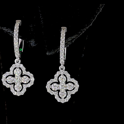 1.05 CTTW Round Lab Diamond Hanging Earring (H/E Color and SI/VS1 Clarity)