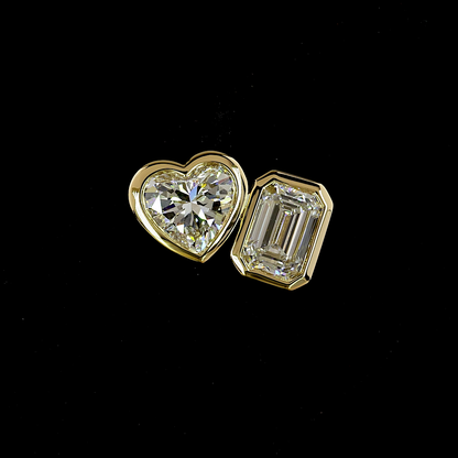 1.83 CTTW Heart Lab Diamond Toi et Moi Earring (E Color and SI1 Clarity)