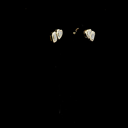 1.83 CTTW Heart Lab Diamond Toi et Moi Earring (E Color and SI1 Clarity)