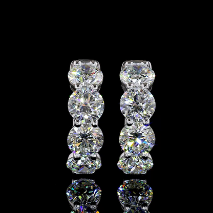 3.19 CTTW Round Lab Diamond Huggies Earring (H Color and SI Clarity)