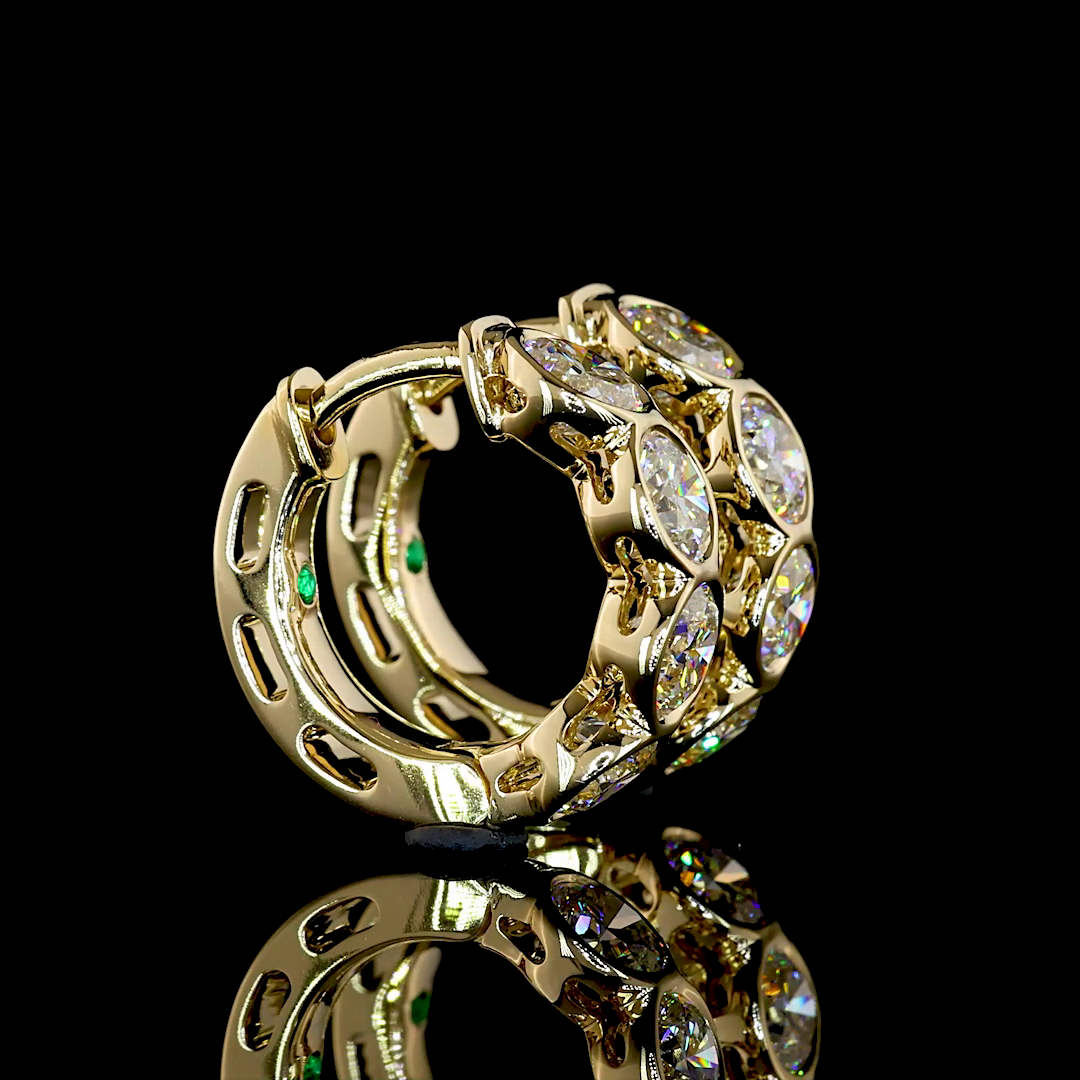 2.07 CTTW Round Lab Diamond Huggies Earring (H Color and SI Clarity)