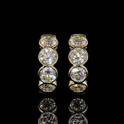 2.07 CTTW Round Lab Diamond Huggies Earring (H Color and SI Clarity)