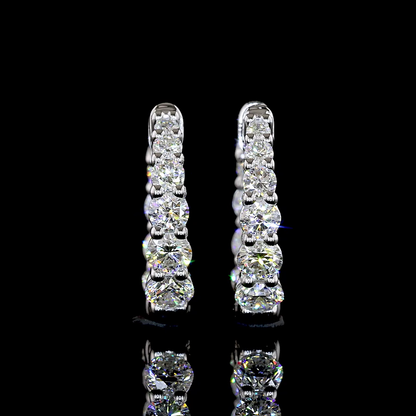 1.08 CTTW Round Lab Diamond Huggies Earring (H Color and SI Clarity)