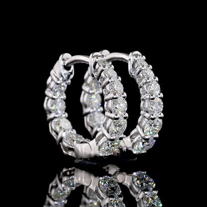 1.08 CTTW Round Lab Diamond Huggies Earring (H Color and SI Clarity)