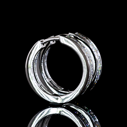 1.07 CTTW Round Lab Diamond Huggies Earring (H Color and VS Clarity)