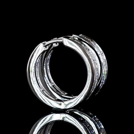 1.07 CTTW Round Lab Diamond Huggies Earring (H Color and VS Clarity)