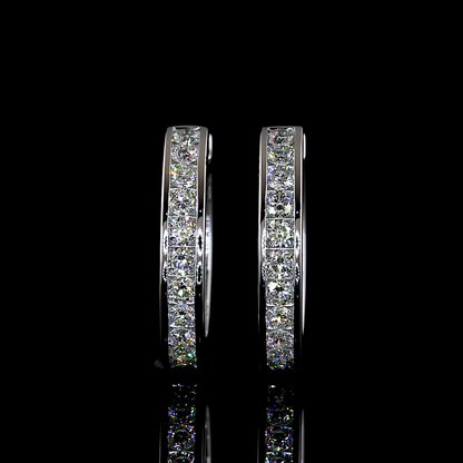 1.07 CTTW Round Lab Diamond Huggies Earring (H Color and VS Clarity)