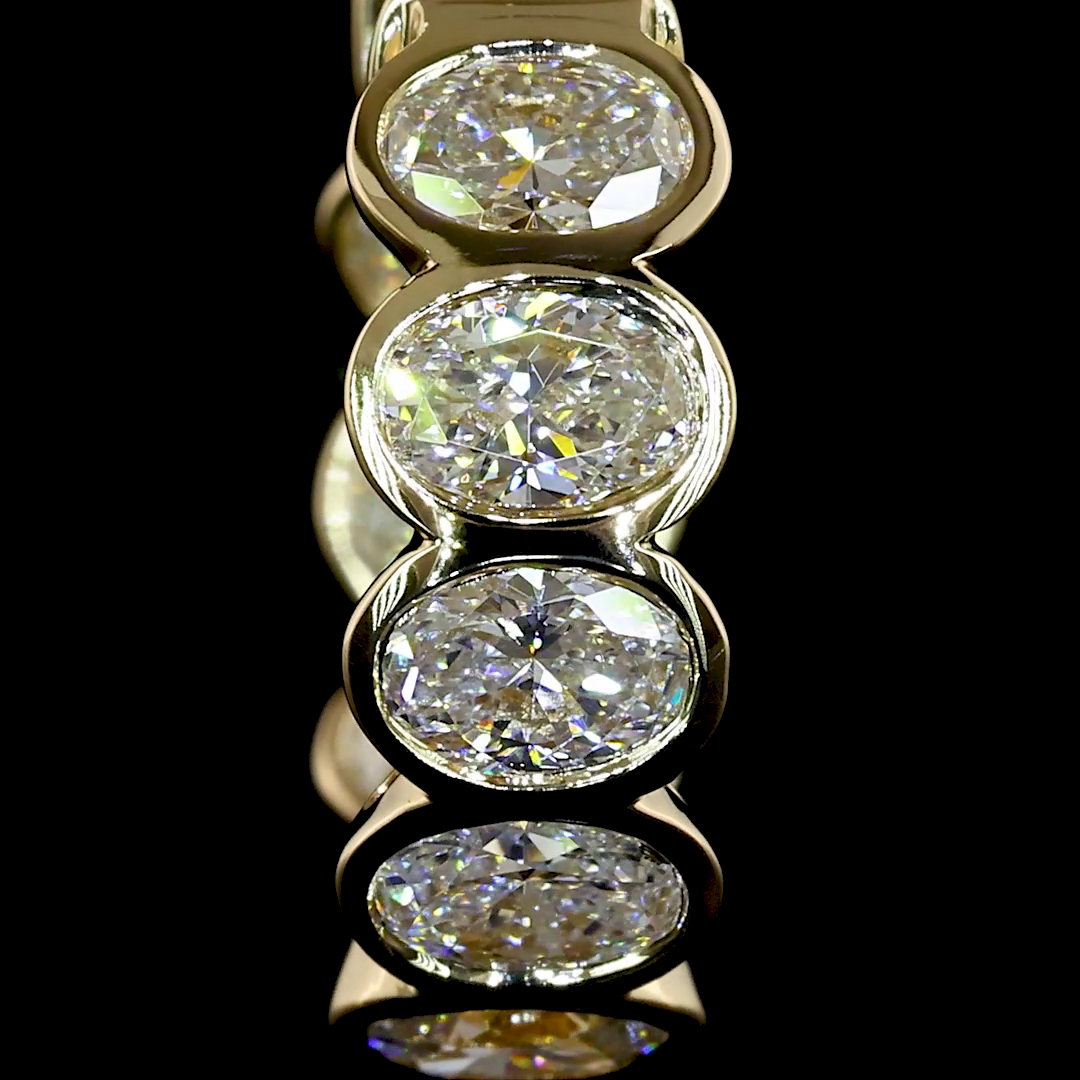 2.03 CTTW Oval Natural Diamond Huggies Earring 14.8mm (H Color and SI Clarity)