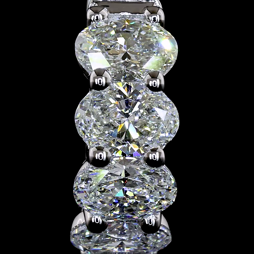 2.08 CTTW Oval Natural Diamond Huggies Earring 14.75mm (H Color and SI Clarity)