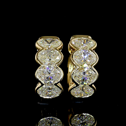 1.98 CTTW Oval Natural Diamond Huggies Earring 14.33mm (F Color and VS Clarity)