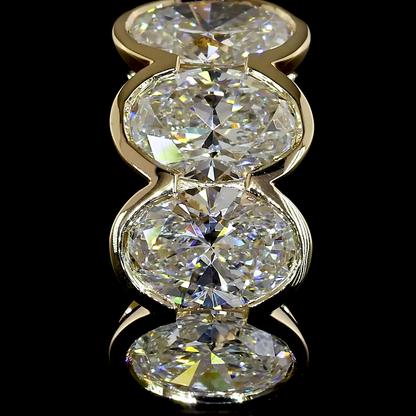 3.04 CTTW Oval Natural Diamond Huggies Earring 15.05mm (G Color and VS1 Clarity)