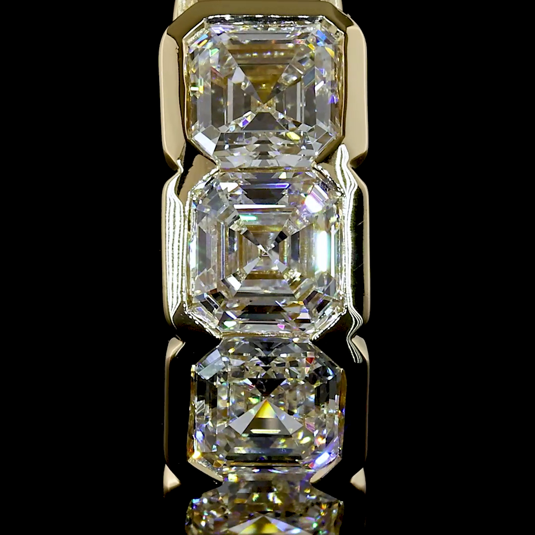 2.05 CTTW Asscher Natural Diamond Huggies Earring 14.2mm (H Color and SI Clarity)