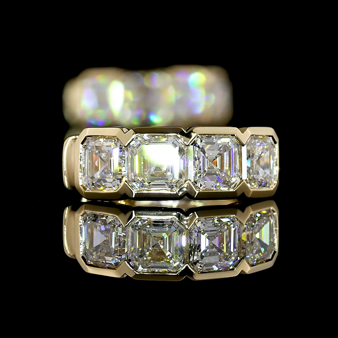 2.05 CTTW Asscher Natural Diamond Huggies Earring 14.2mm (H Color and SI Clarity)
