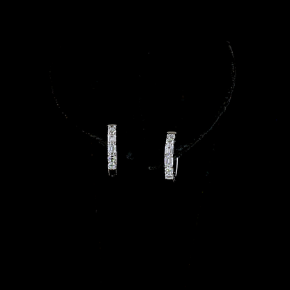 0.39 CTTW Emerald Natural Diamond Huggies Earring 12.8mm (H Color and SI Clarity)