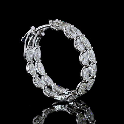 5.02 CTTW Oval Lab Diamond Hoops Earring (H Color and SI Clarity)