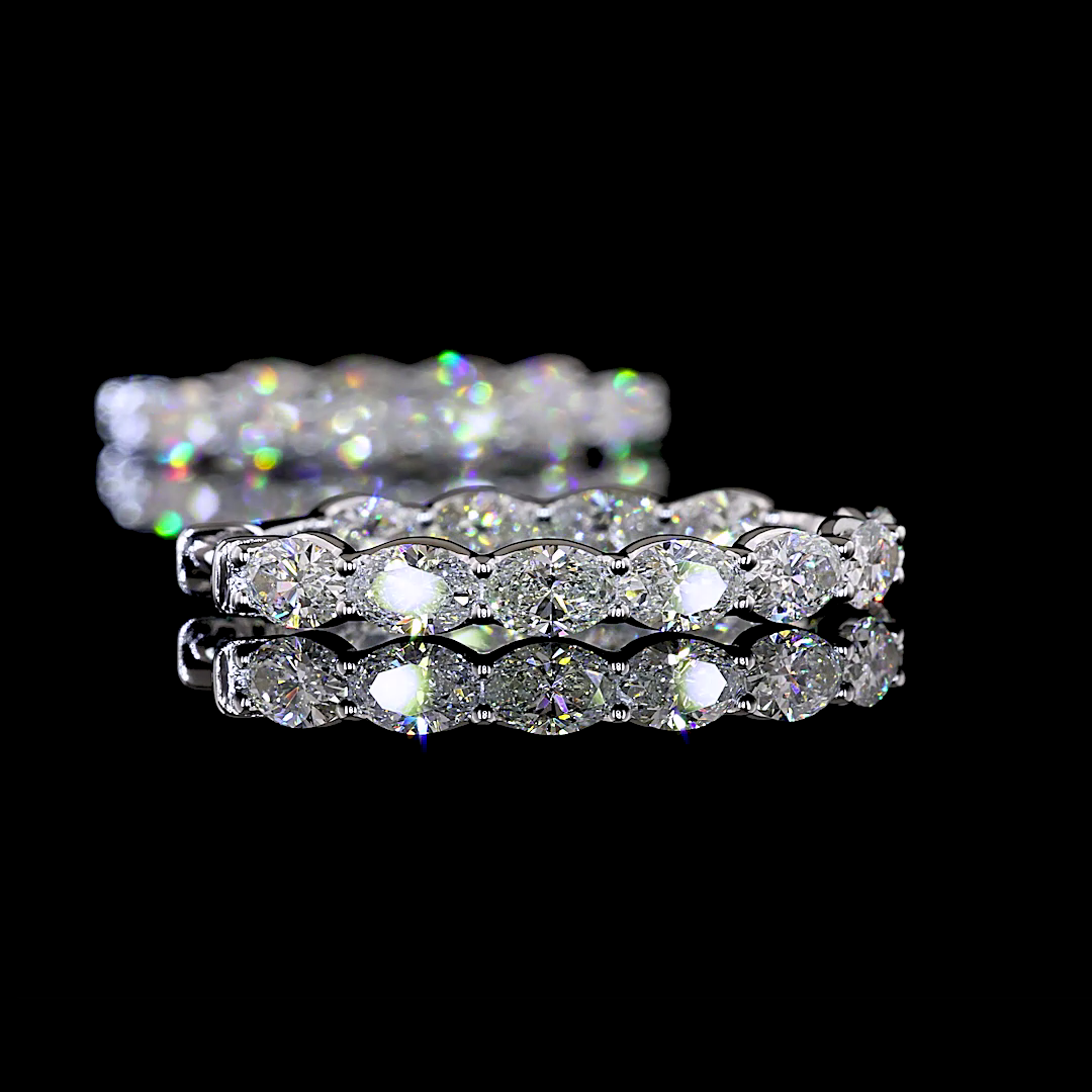 5.02 CTTW Oval Lab Diamond Hoops Earring (H Color and SI Clarity)