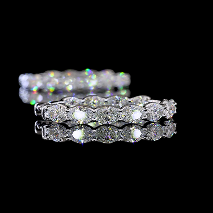 5.02 CTTW Oval Lab Diamond Hoops Earring (H Color and SI Clarity)
