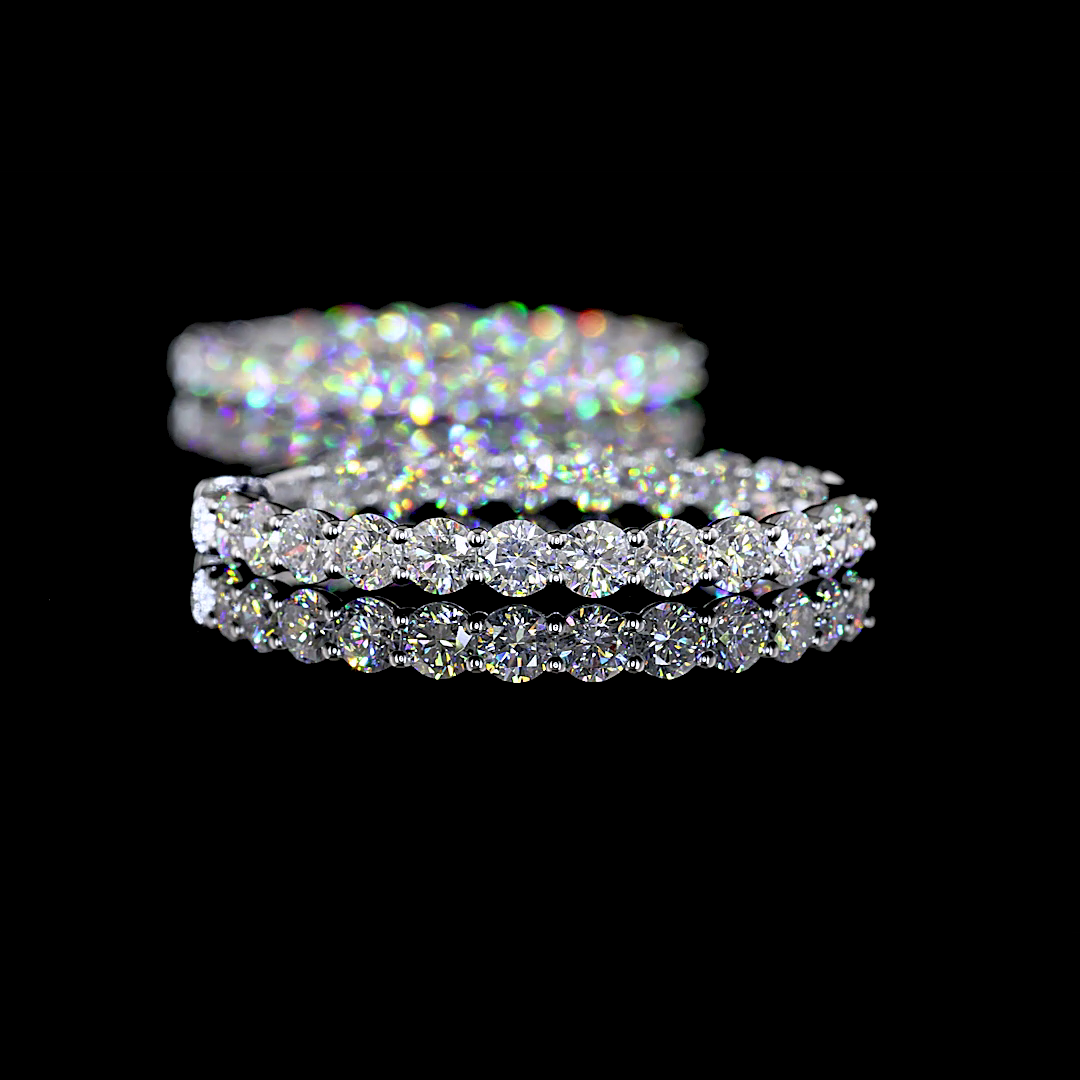 5.05 CTTW Round Lab Diamond Hoops Earring (H Color and SI Clarity)