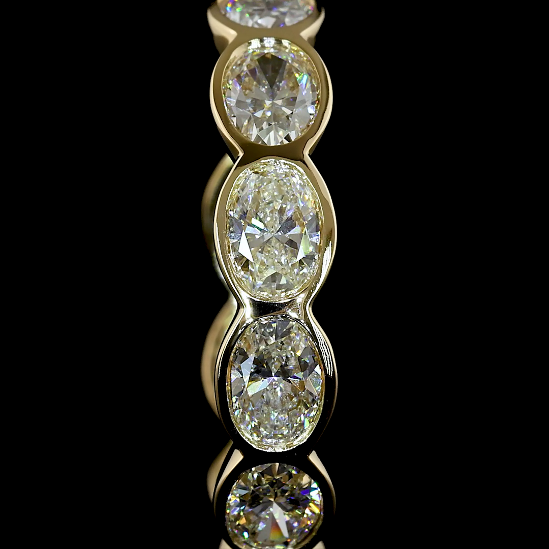 5.18 CTTW Oval Natural Diamond Huggies Earring 25mm (H Color and SI Clarity)