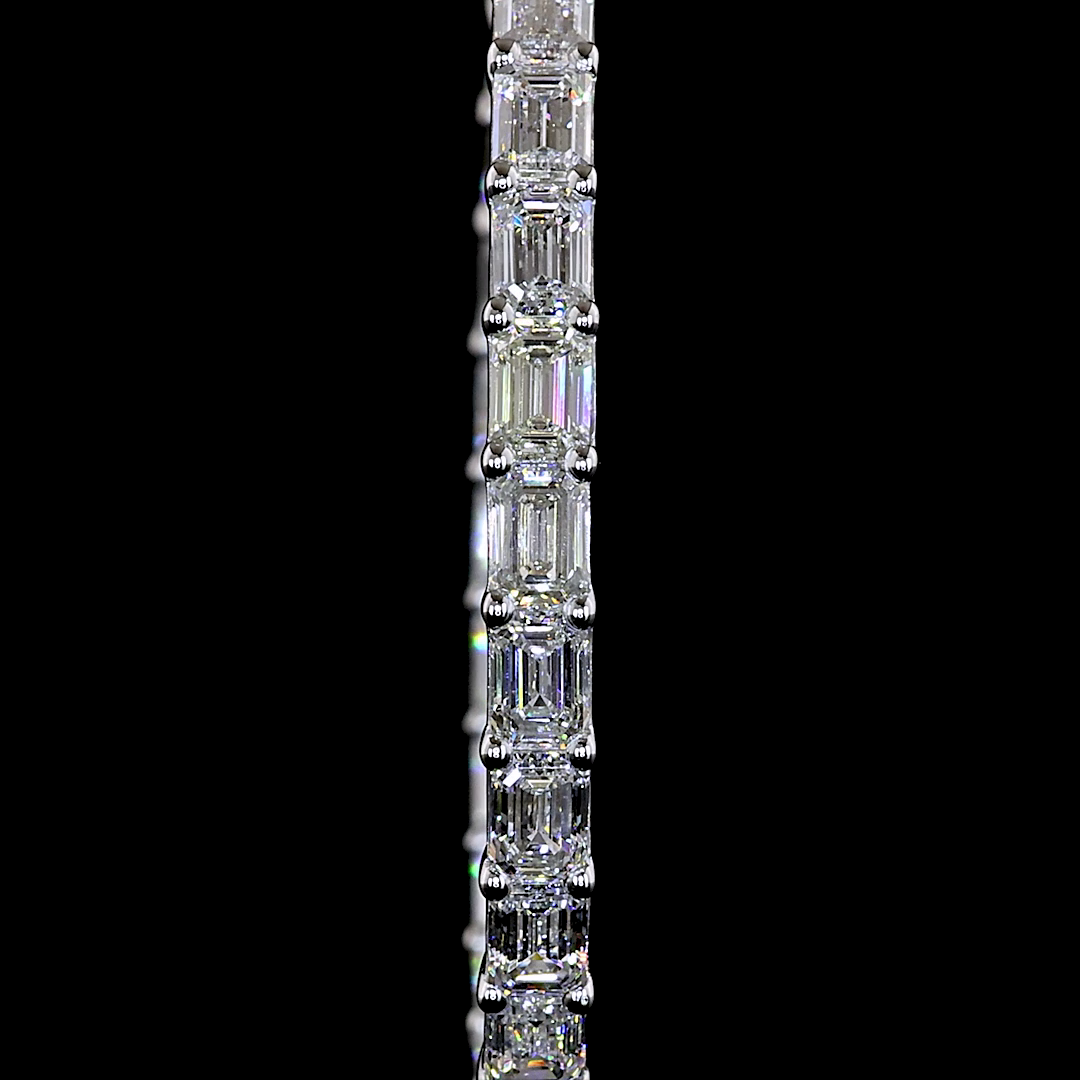 5.35 CTTW Emerald Natural Diamond Hoops Earring 35mm (H Color and SI Clarity)