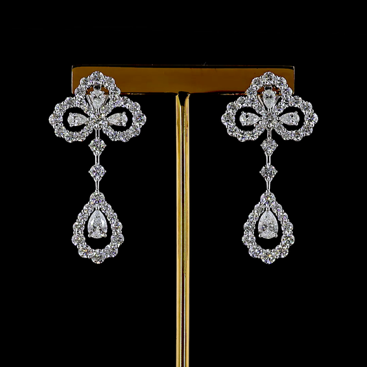 7.00 CTTW Pear Natural Diamond Hanging Earring Size 44.36 (H Color and SI Clarity)