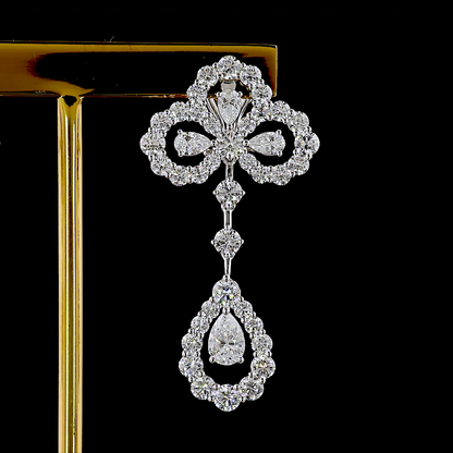 7.00 CTTW Pear Natural Diamond Hanging Earring Size 44.36 (H Color and SI Clarity)