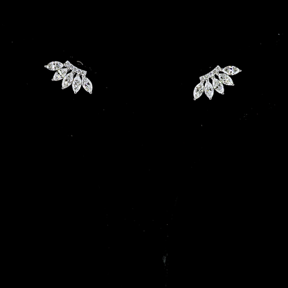 1.19 CTTW Marquise Natural Diamond Crawler Earring (H Color and SI Clarity)
