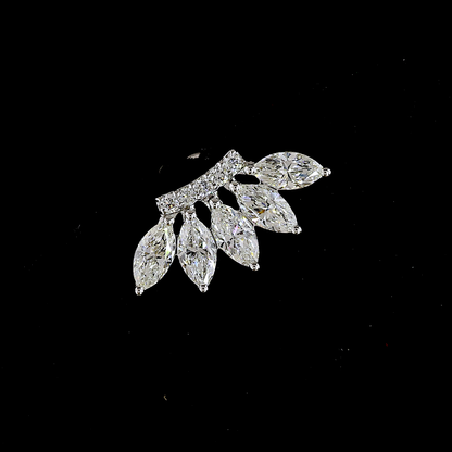 1.19 CTTW Marquise Natural Diamond Crawler Earring (H Color and SI Clarity)